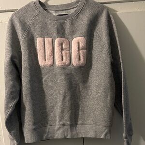 UGG Women's Gray and Pink Logo Sweater